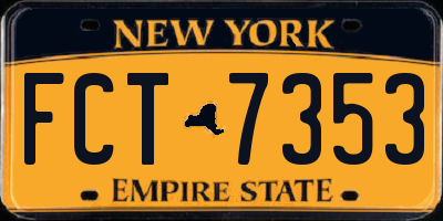NY license plate FCT7353
