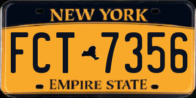 NY license plate FCT7356