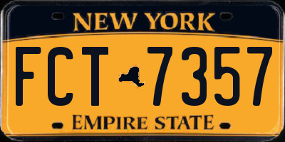 NY license plate FCT7357