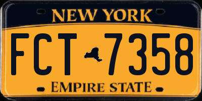 NY license plate FCT7358