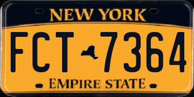 NY license plate FCT7364