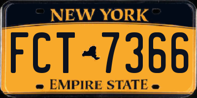 NY license plate FCT7366