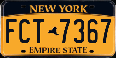 NY license plate FCT7367