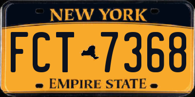 NY license plate FCT7368