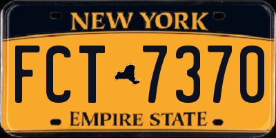 NY license plate FCT7370