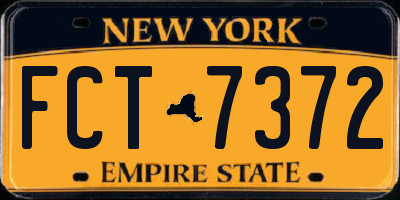 NY license plate FCT7372