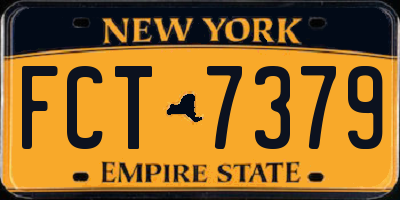NY license plate FCT7379