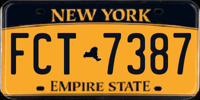 NY license plate FCT7387
