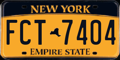 NY license plate FCT7404