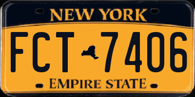 NY license plate FCT7406