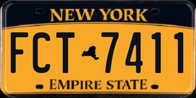 NY license plate FCT7411
