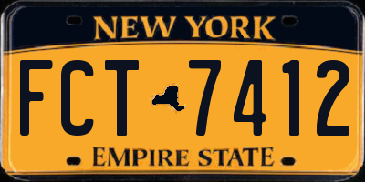 NY license plate FCT7412