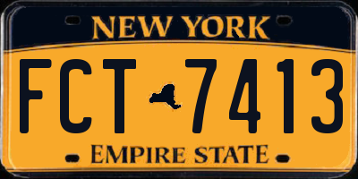 NY license plate FCT7413