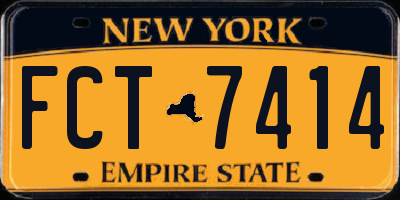 NY license plate FCT7414