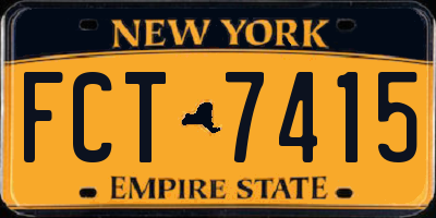 NY license plate FCT7415