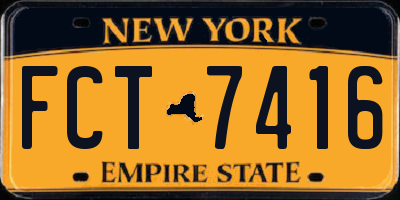 NY license plate FCT7416