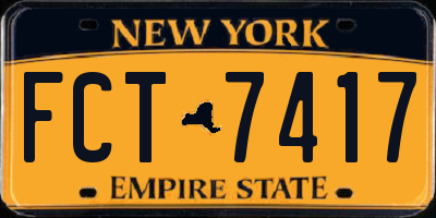 NY license plate FCT7417