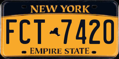 NY license plate FCT7420
