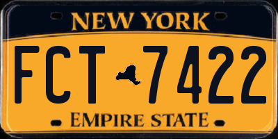 NY license plate FCT7422
