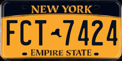 NY license plate FCT7424