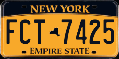 NY license plate FCT7425