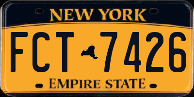 NY license plate FCT7426