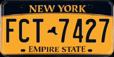NY license plate FCT7427