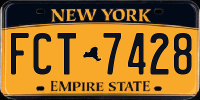 NY license plate FCT7428