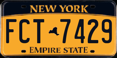 NY license plate FCT7429