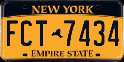 NY license plate FCT7434