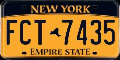 NY license plate FCT7435