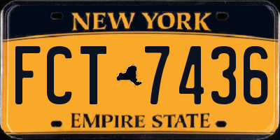 NY license plate FCT7436