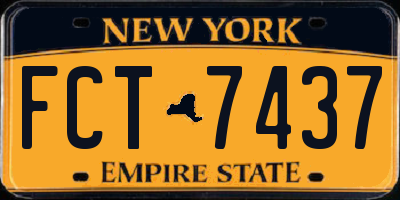 NY license plate FCT7437