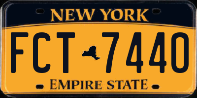NY license plate FCT7440