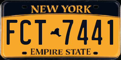 NY license plate FCT7441