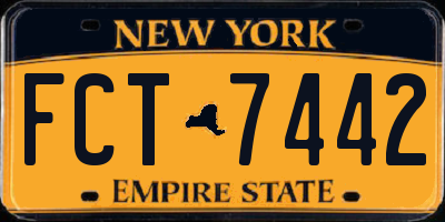 NY license plate FCT7442