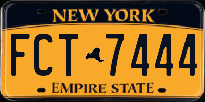 NY license plate FCT7444