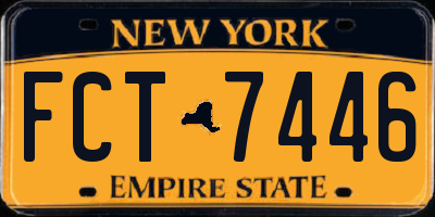 NY license plate FCT7446