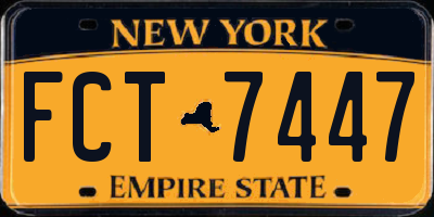 NY license plate FCT7447