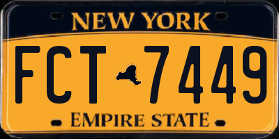 NY license plate FCT7449