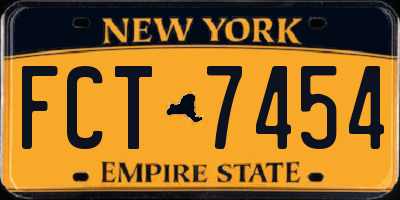 NY license plate FCT7454