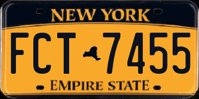 NY license plate FCT7455