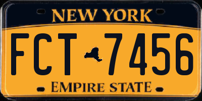 NY license plate FCT7456