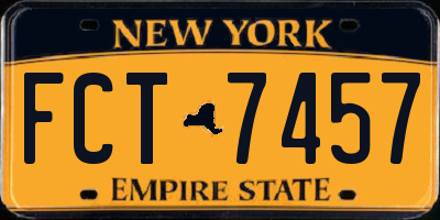 NY license plate FCT7457