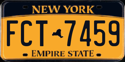 NY license plate FCT7459