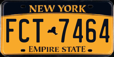 NY license plate FCT7464