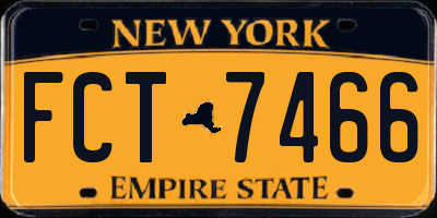 NY license plate FCT7466
