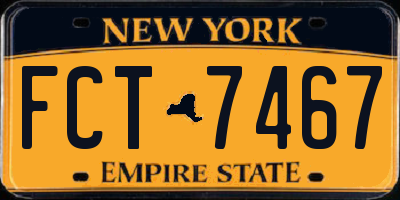 NY license plate FCT7467