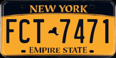 NY license plate FCT7471