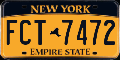 NY license plate FCT7472